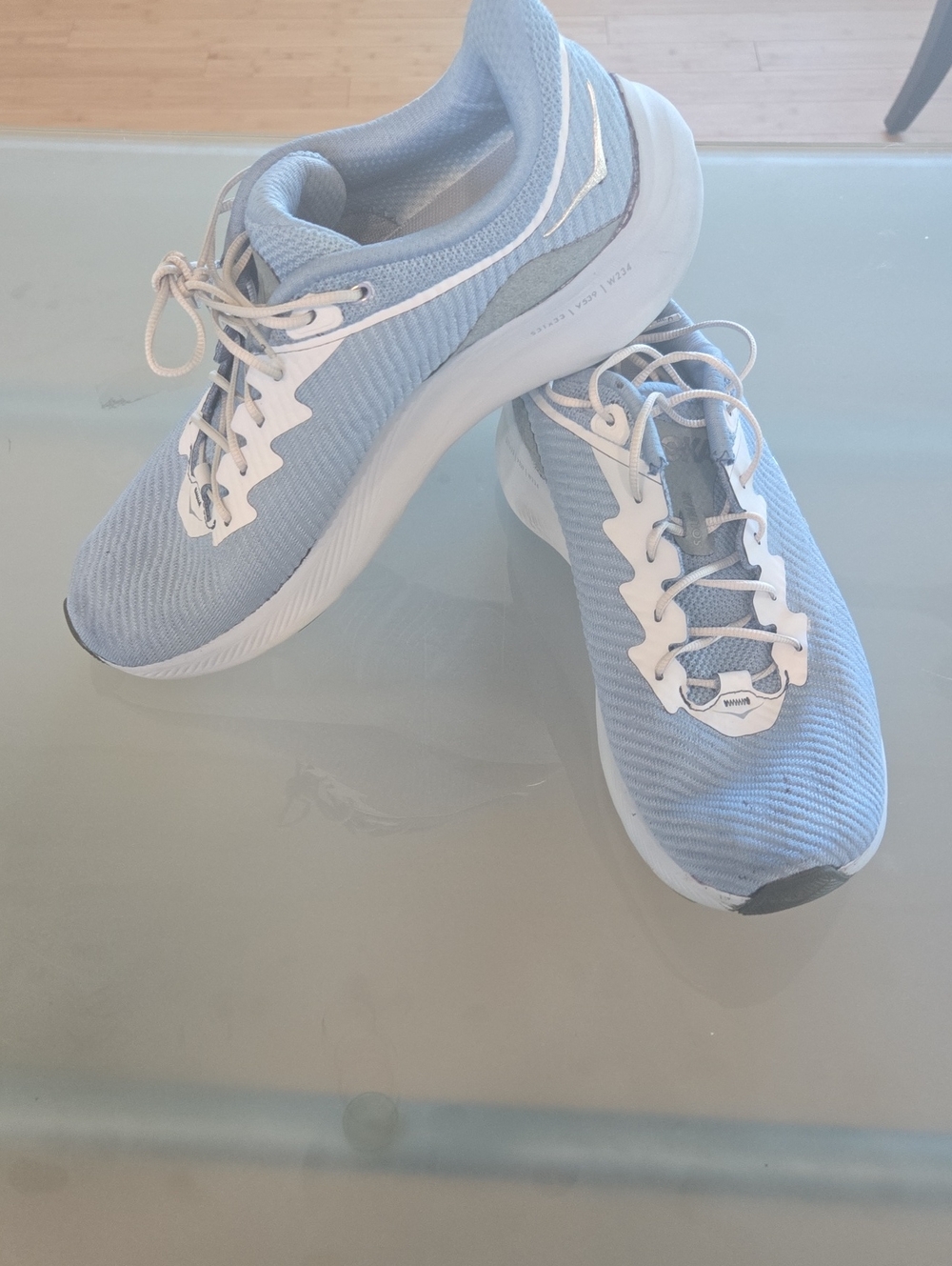Hoka Men's Light Blue & White Running Shoes